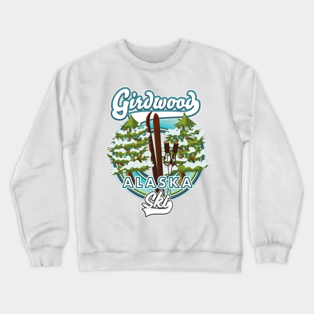 Girdwood Alaska ski logo Crewneck Sweatshirt by nickemporium1